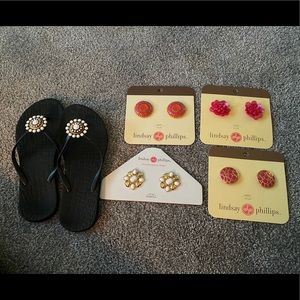 Flip flops with interchangeable jewels